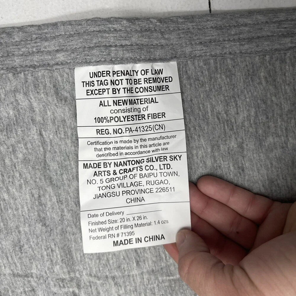 West Elm Grey Jersey Standard Pillow Case Sham Size 20x26in